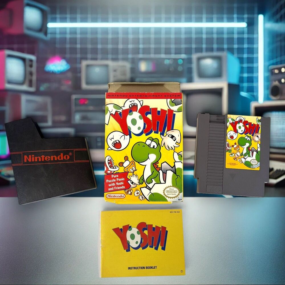 Yoshi NES Complete in Box 1992 Nintendo w/ Manual